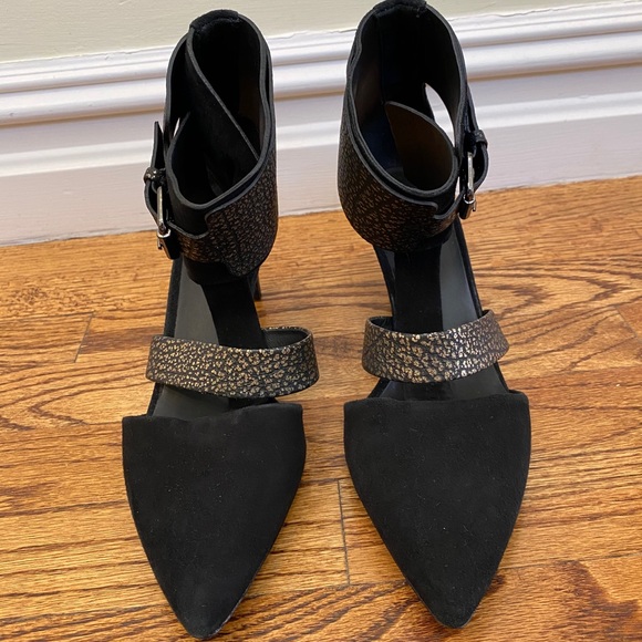 Tibi Black Liya Leather Ankle Strap Pumps - Picture 2 of 9